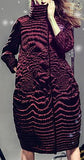 Embroidered White-Goose-Down Coat in Wine Red or Black - DESIGNER INSPIRED FASHIONS