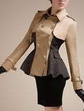 Double-Breasted Patch-Work Flared Jacket - DESIGNER INSPIRED FASHIONS