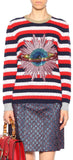 Sequin Embellished Saturn Striped Sweater