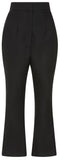 Black Rolled-Sleeve Blazer & Cropped Pant Set