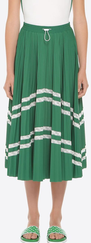 Pleated Midi Skirt with Lace