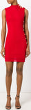 Knit Ribbed Sleeveless Dress, Red