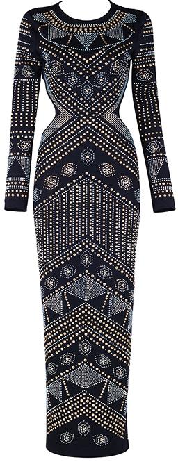 Backless Embellished Maxi Dress