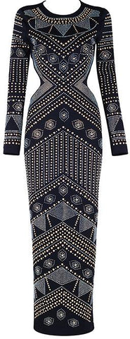 Backless Embellished Maxi Dress