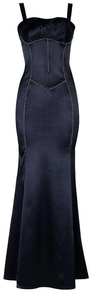 Black Satin Stretch Gown