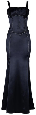 Black Satin Stretch Gown