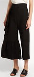 Revel Ruffle-Trimmed Cotton-Blend Trousers, Black
