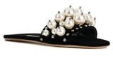 Pearl Embellished Sliders - Red or Black