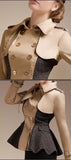 Double-Breasted Patch-Work Flared Jacket - DESIGNER INSPIRED FASHIONS