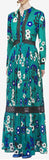 Printed Ebony Full-Length Shirt-Dress