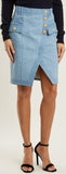 Textured-Denim Mini Skirt