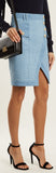 Textured-Denim Mini Skirt