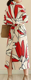 Floral Abstract Print Trench Coat - DESIGNER INSPIRED FASHIONS