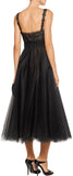 Black Layered Tulle Midi Dress