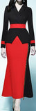 Color-Contrast Zip Midi Dress