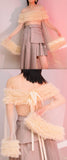 Off-the-Shoulder Ruffled Sheer Mesh Blouse