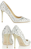 'Tia' Jeweled Leather Pumps in Black or White - DESIGNER INSPIRED FASHIONS