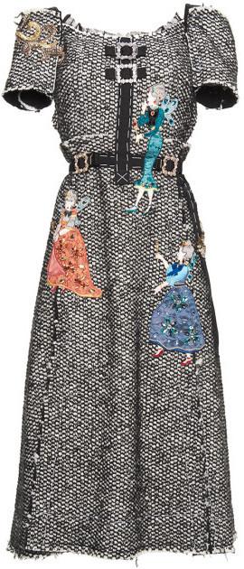 Embellished Buckled Tweed Dress - DESIGNER INSPIRED FASHIONS