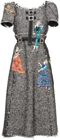Embellished Buckled Tweed Dress - DESIGNER INSPIRED FASHIONS