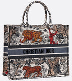 Embroidered Canvas Book Safari Tote Bag | DESIGNER INSPIRED FASHIONS