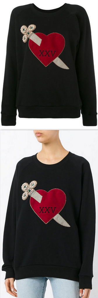 Heart & Dagger Embroidered Sweatshirt