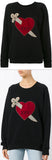 Heart & Dagger Embroidered Sweatshirt