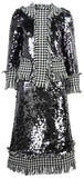 Embellished Tweed Jacket and Skirt Set