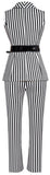 Belted Black and White Stripe Vest-Top and Slim Fit Pant Set
