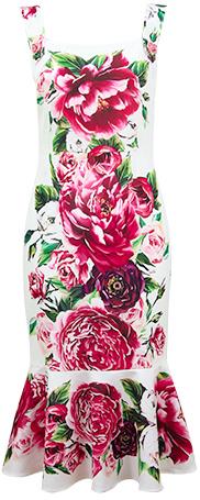 Floral Print Sleeveless Knee-Length Dress