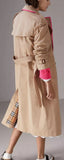Tape Detail Cotton Gabardine Trench Coat
