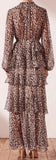Leopard Print Tiered Gown