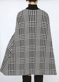 Houndstooth High-Neck Cape-Dress