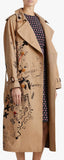 Sketch Print Cotton Gabardine Trench Coat, Honey