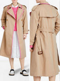 Tape Detail Cotton Gabardine Trench Coat