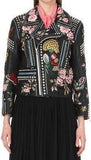 Embellished Genuine Leather Biker Jacket - DESIGNER INSPIRED FASHIONS