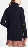 'Rianna' Embroidered Oversize Turtleneck Sweater - DESIGNER INSPIRED FASHIONS
