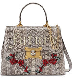 Snakeskin Top Handle Bag