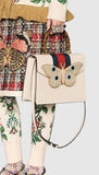 Ostrich Top Handle Bag with Moth