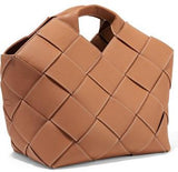 Woven Textured-Leather Tote