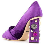 Jackie Velvet Pumps, Purple