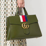 GG Marmont Sylvie Web Tote, Green