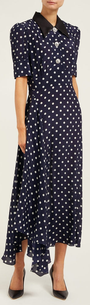Polka Dot Print Midi Dress