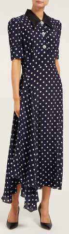 Polka Dot Print Midi Dress