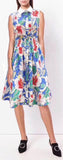 Floral-Print Sleeveless Midi Dress