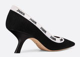 J'Adior Black Embroidered Pump, 6.5 cm