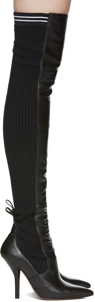 'Rockoko' Thigh-High Boots, Black