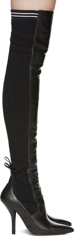 'Rockoko' Thigh-High Boots, Black