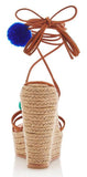 'Holi' Pom Pom Wrap Wedge Sandals - DESIGNER INSPIRED FASHIONS