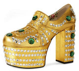 'Amilina' Embellished Platform Loafer - Black, Red, Metallic Gold | DESIGNER INSPIRED FASHIONS