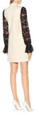 Black Lace-Trimmed Jersey Dress